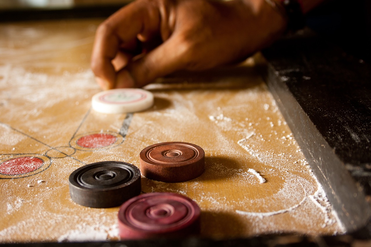 carrom, shot, karrom, table game, game, pieces, coins, carrom, carrom, carrom, carrom, carrom
